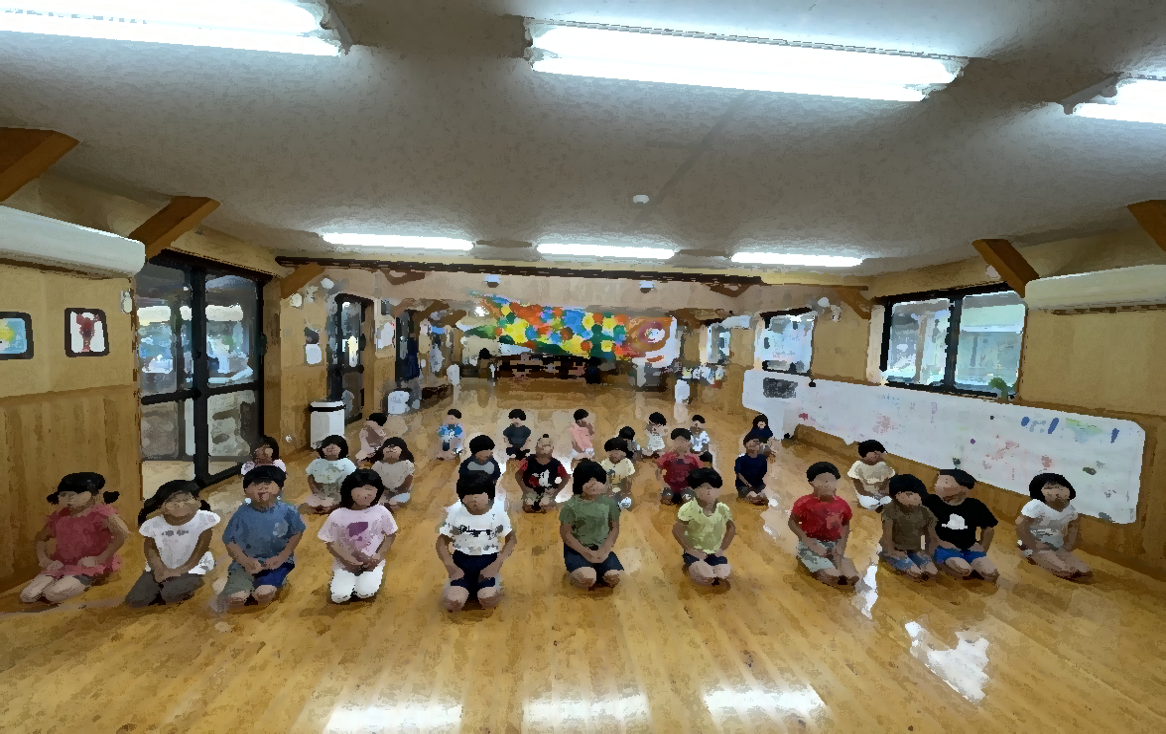 立腰と素読の様子